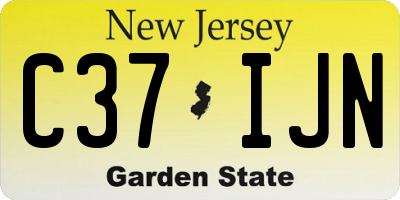 NJ license plate C37IJN
