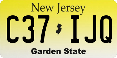 NJ license plate C37IJQ