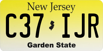 NJ license plate C37IJR