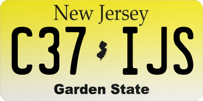 NJ license plate C37IJS