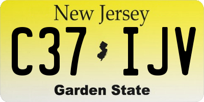NJ license plate C37IJV