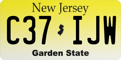 NJ license plate C37IJW