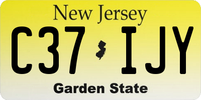NJ license plate C37IJY