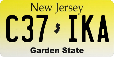 NJ license plate C37IKA