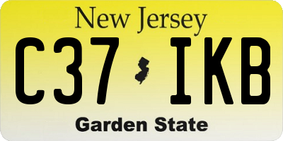 NJ license plate C37IKB