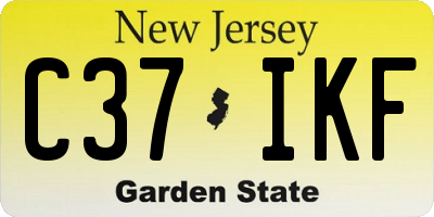 NJ license plate C37IKF