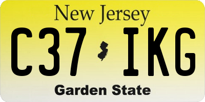 NJ license plate C37IKG