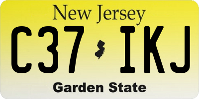 NJ license plate C37IKJ