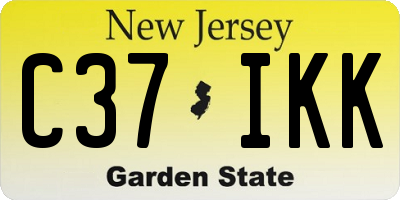 NJ license plate C37IKK