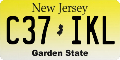 NJ license plate C37IKL