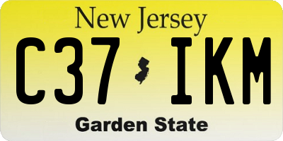 NJ license plate C37IKM