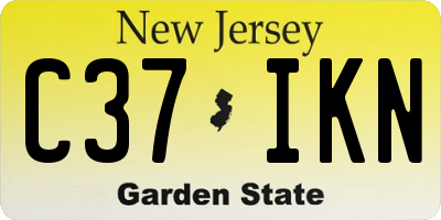 NJ license plate C37IKN