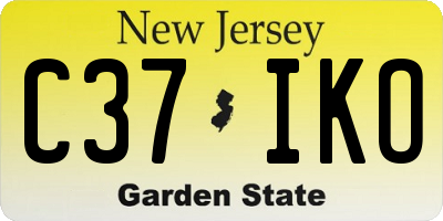 NJ license plate C37IKO