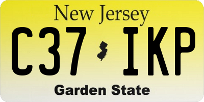 NJ license plate C37IKP