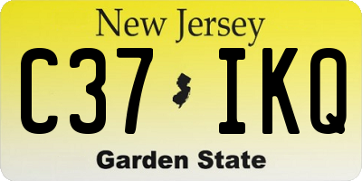 NJ license plate C37IKQ