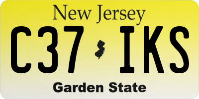 NJ license plate C37IKS
