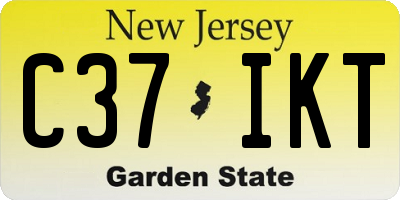 NJ license plate C37IKT