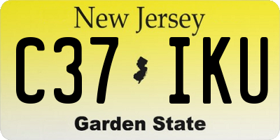 NJ license plate C37IKU