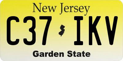 NJ license plate C37IKV