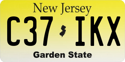 NJ license plate C37IKX
