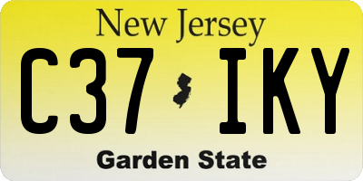 NJ license plate C37IKY