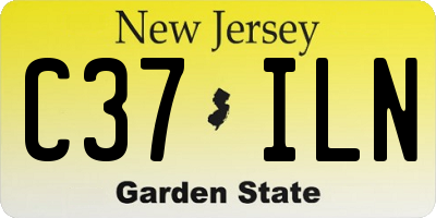 NJ license plate C37ILN