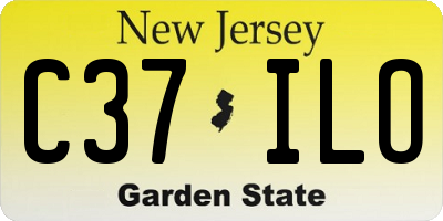 NJ license plate C37ILO