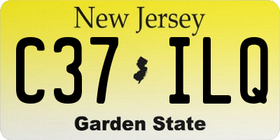 NJ license plate C37ILQ