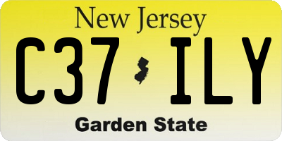 NJ license plate C37ILY