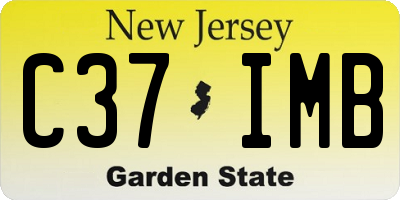 NJ license plate C37IMB