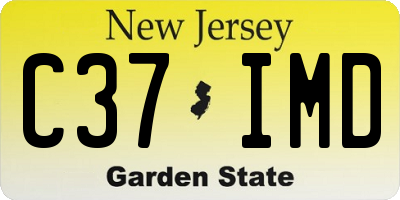 NJ license plate C37IMD
