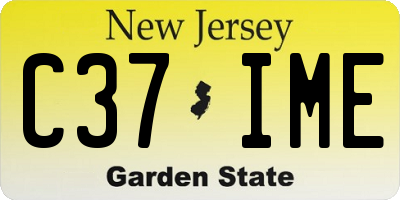 NJ license plate C37IME