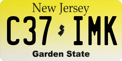 NJ license plate C37IMK