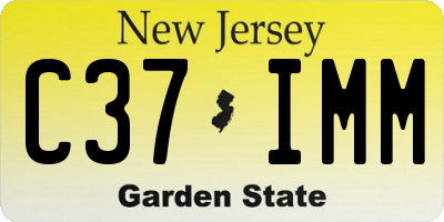 NJ license plate C37IMM