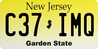 NJ license plate C37IMQ