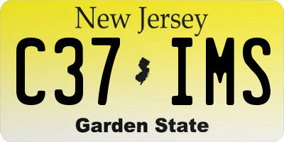 NJ license plate C37IMS