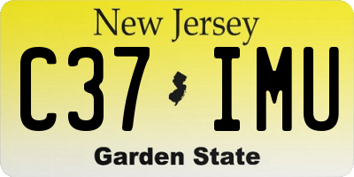 NJ license plate C37IMU