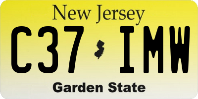 NJ license plate C37IMW