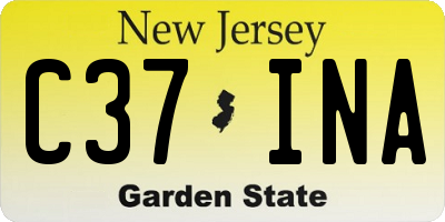 NJ license plate C37INA