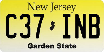 NJ license plate C37INB
