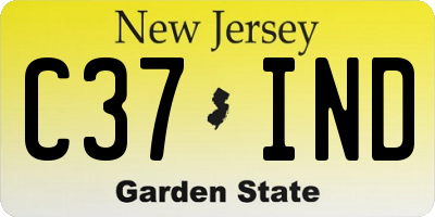 NJ license plate C37IND