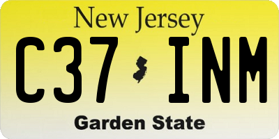 NJ license plate C37INM