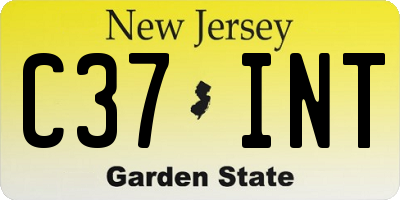 NJ license plate C37INT