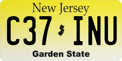 NJ license plate C37INU