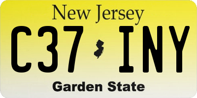 NJ license plate C37INY