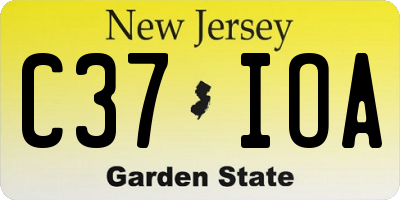 NJ license plate C37IOA
