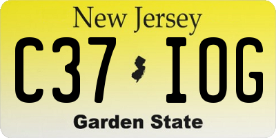 NJ license plate C37IOG