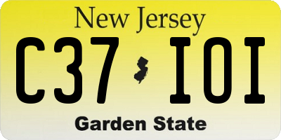 NJ license plate C37IOI