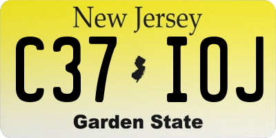NJ license plate C37IOJ