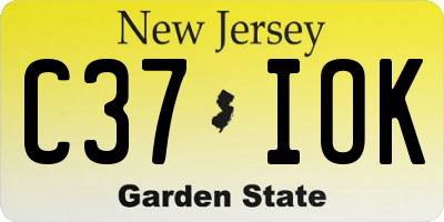 NJ license plate C37IOK